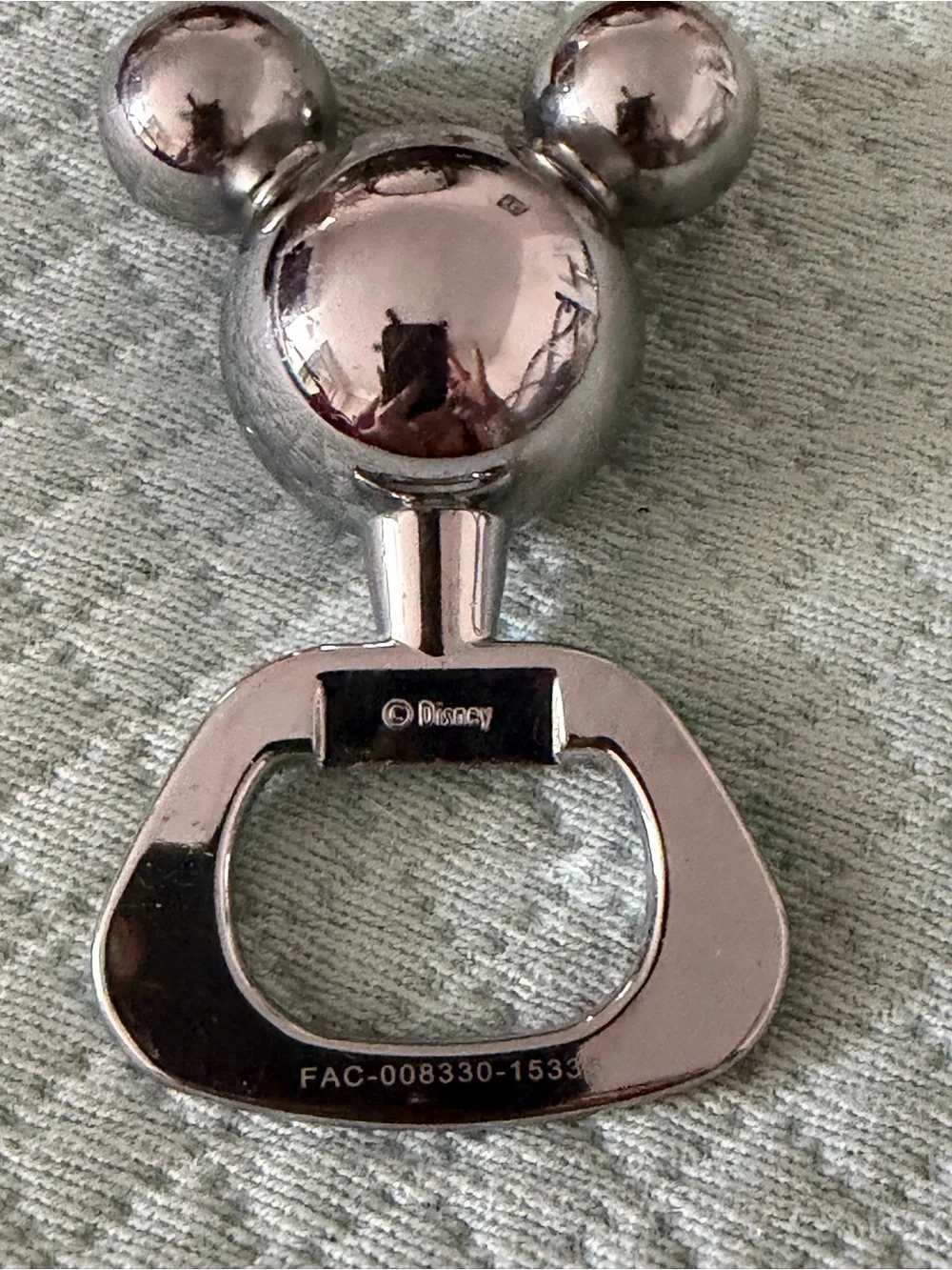 Disney Silver Mickey Head Bottle Opener - Polished Metallic